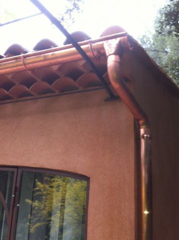 Desentes en cuivre chantier Aix en provence